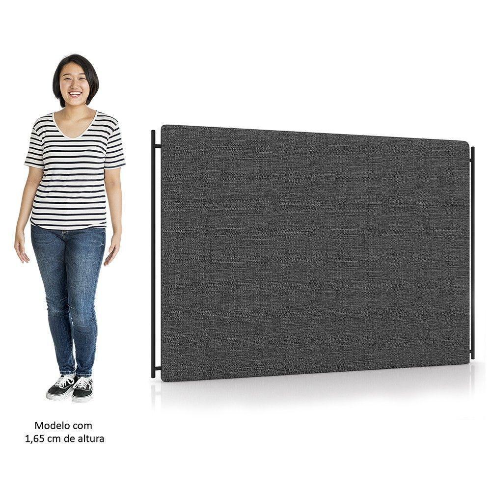 Cabeceira Cama Box Casal 140cm Oscar P02 Linho Cinza Escuro - Mpozenato - 4