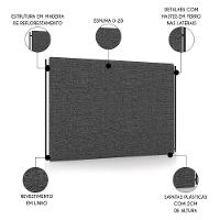Cabeceira Cama Box Casal 140cm Oscar P02 Linho Cinza Escuro - Mpozenato - 6