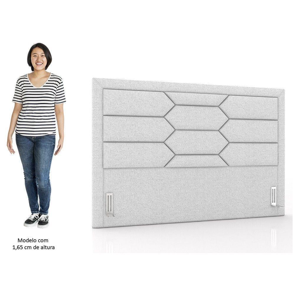 Cabeceira Cama Box Casal 140cm Texas P02 Linho Cinza Claro - Mpozenato - 7