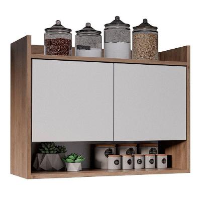 Armário De Cozinha Aéreo 71cm 2 Portas 1 Nicho Ceci M24 Freijó/branco - Mpozenato