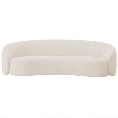 Sofá 3 Lugares 200cm Orgânico Luxo Recepção Amore Bouclé Cor Bege