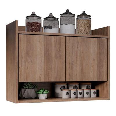 Armário De Cozinha Aéreo 71cm 2 Portas 1 Nicho Ceci M24 Freijó - Mpozenato