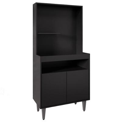 Armário De Cozinha 2 Portas Cantinho Do Café 70cm Bella M24 Preto - Mpozenato