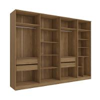 Conjunto Closet Kappesberg Adapt Nogueira 2 Peças 308cm - 2