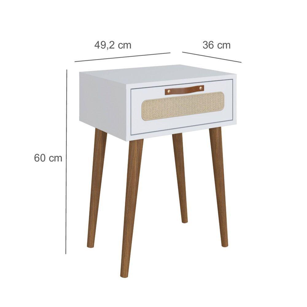 Mesa Cabeceira Retrô Branco - 2