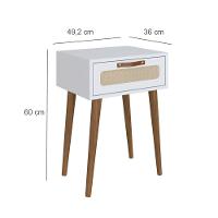 Mesa Cabeceira Retrô Branco - 2