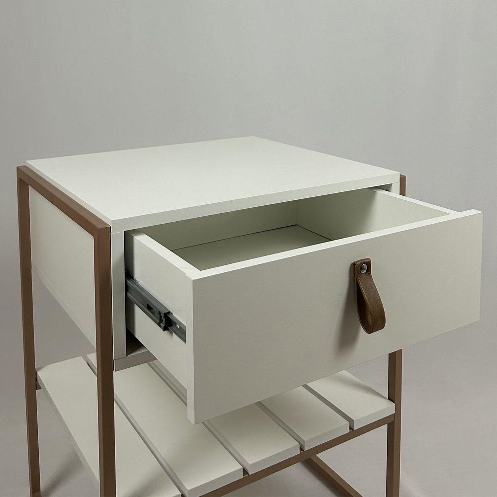 Mesa Cabeceira James Com Gaveta 45cm Branco - 2