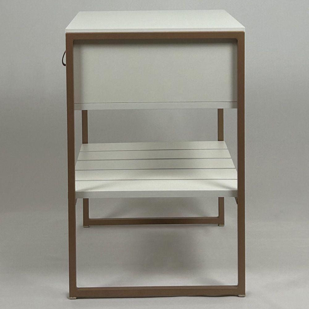 Mesa Cabeceira James Com Gaveta 45cm Branco - 3