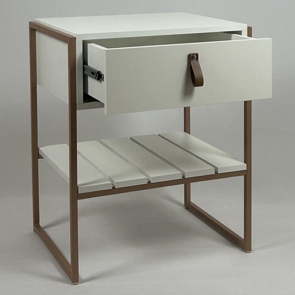 Mesa Cabeceira James Com Gaveta 45cm Branco - 6