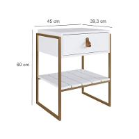 Mesa Cabeceira James Com Gaveta 45cm Branco - 5