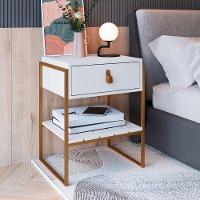 Mesa Cabeceira James Com Gaveta 45cm Branco - 7