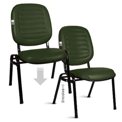 02 Cadeiras Empilhável Para Igrejas Evangélicas Linha Holy Verde
