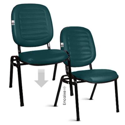 02 Cadeiras Empilhável Para Igrejas Evangélicas Linha Holy Verde