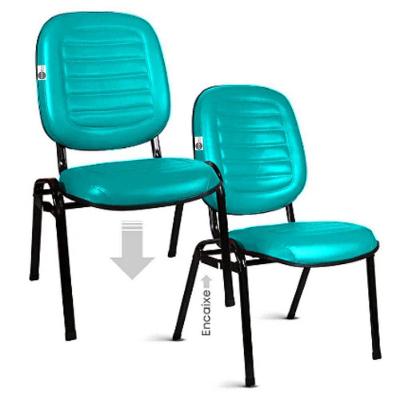 02 Cadeiras Empilhável Para Igrejas Evangélicas Linha Holy Verde