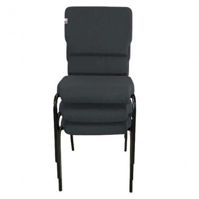 03 Cadeiras Empilhável Para Igrejas Evangélicas Linha Church Cinza