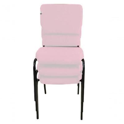 03 Cadeiras Empilhável Para Igrejas Evangélicas Linha Church Rosa