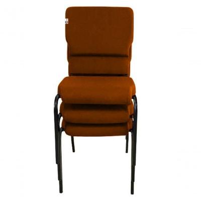 03 Cadeiras Empilhável Para Igrejas Evangélicas Linha Church Marrom
