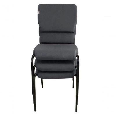 03 Cadeiras Empilhável Para Igrejas Evangélicas Linha Church Marrom