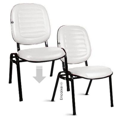 02 Cadeiras Empilhável Para Igrejas Evangélicas Linha Holy Branco
