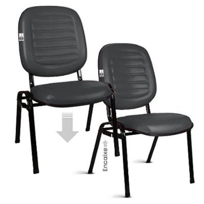 02 Cadeiras Empilhável Para Igrejas Evangélicas Linha Holy Marrom