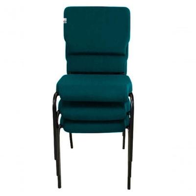 03 Cadeiras Empilhável Para Igrejas Evangélicas Linha Church Verde