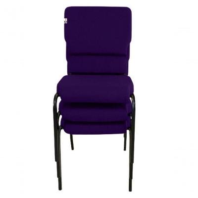 03 Cadeiras Empilhável Para Igrejas Evangélicas Linha Church Roxo
