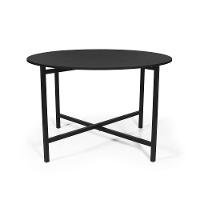 Mesa De Jantar 4 Lugares Redonda Dobrável Prática Preta - Straub Web - 1