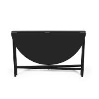 Mesa De Jantar 4 Lugares Redonda Dobrável Prática Preta - Straub Web - 3