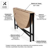 Mesa De Jantar 4 Lugares Redonda Dobrável Prática Jade - Straub Web - 4