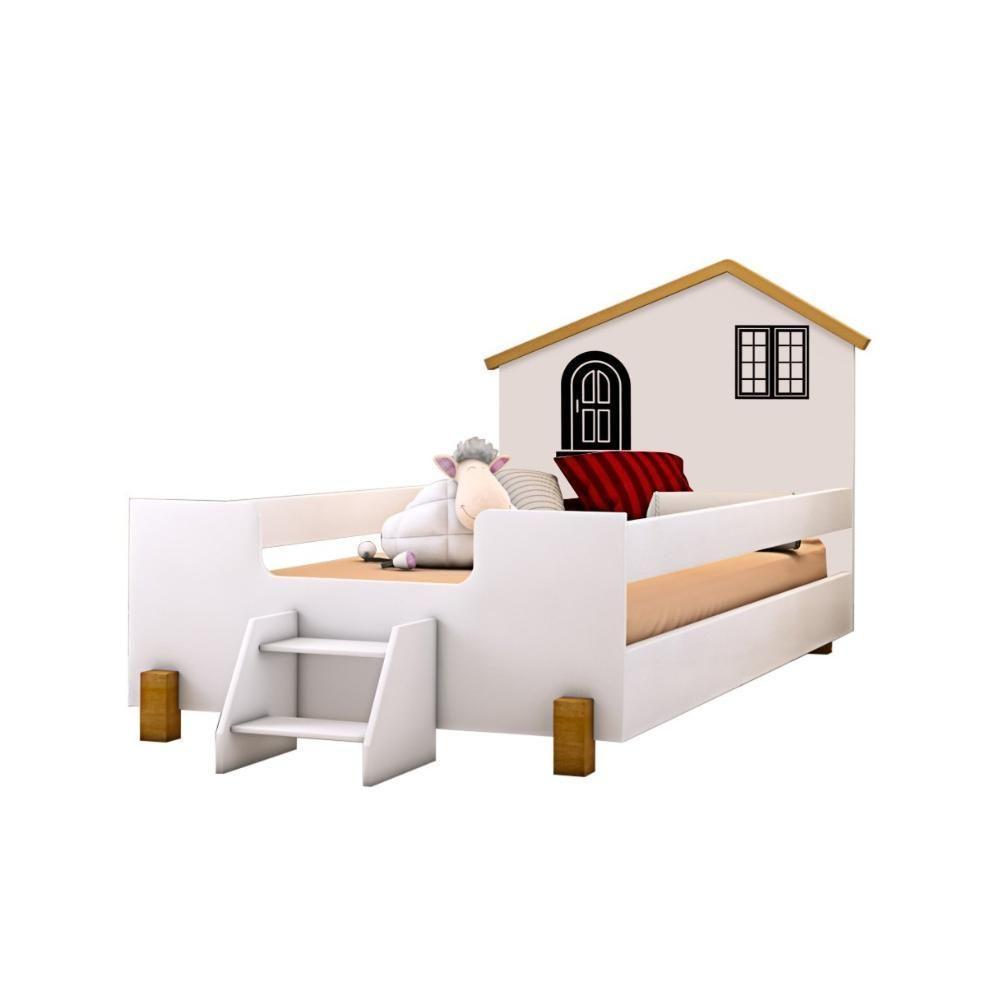 Cama Infantil Belíssima Branca E Preta Com Colchão Divaloto - 3