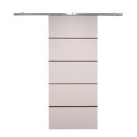 Porta De Correr Branco Prime Frisada Kit Alumínio F03 - 210x90 - 1