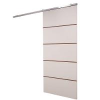 Porta De Correr Branco Prime Frisada Kit Alumínio F03 - 210x70 - 1