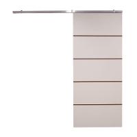 Porta De Correr Branco Prime Frisada Kit Alumínio F03 - 210x70 - 2