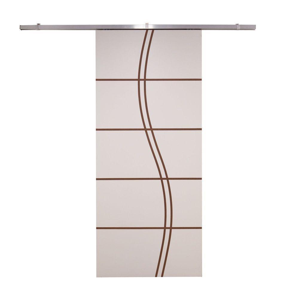 Porta De Correr Branco Prime Frisada Kit Alumínio Fs Duplo - 210x100 - 1