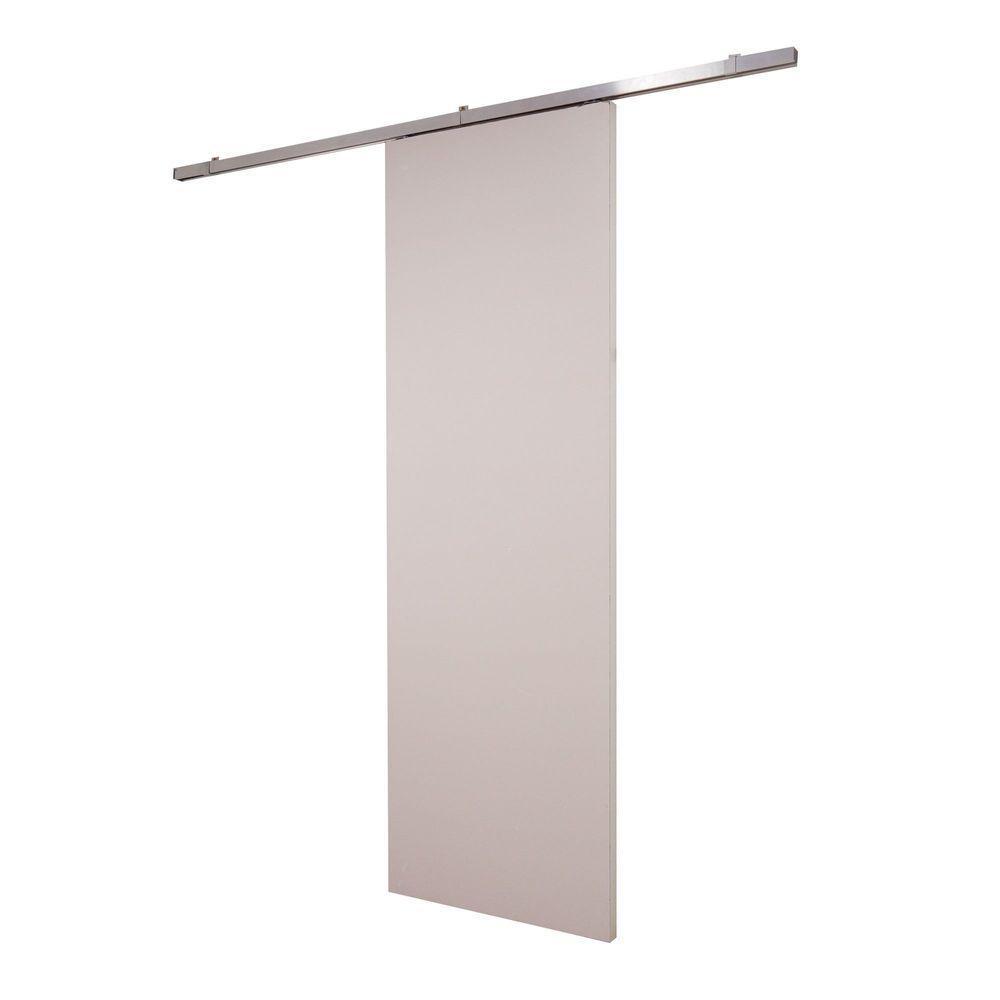 Porta De Correr Branco Prime Com Kit Alumínio Cinza Claro - 210x110 - 1