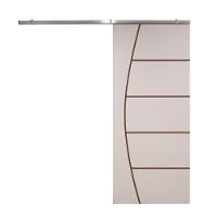 Porta De Correr Branco Prime Frisada Kit Alumínio F04 - 210x100 - 3