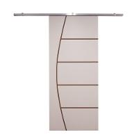 Porta De Correr Branco Prime Frisada Kit Alumínio F04 - 210x80 - 2