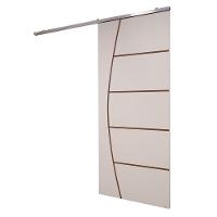 Porta De Correr Branco Prime Frisada Kit Alumínio F04 - 210x70 - 3