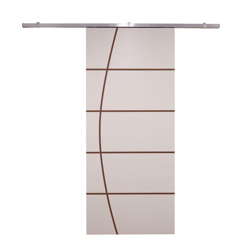 Porta De Correr Branco Prime Frisada Kit Alumínio F01 - 210x70 - 2