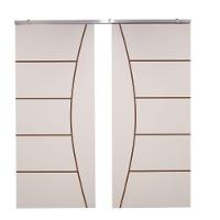 Porta Dupla Branco Prime Frisada Kit Alumínio F09 - 210x120 - 1