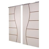 Porta Dupla Branco Prime Frisada Kit Alumínio F07 - 210x120 - 1