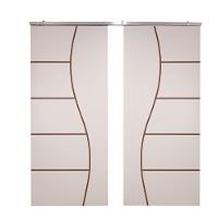 Porta Dupla Branco Prime Frisada Kit Alumínio F07 - 210x120 - 2