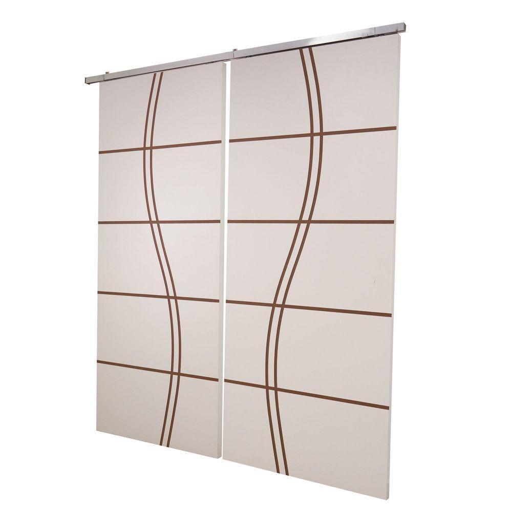 Porta Dupla Branco Prime Frisada Kit Alumínio Fs Duplo - 210x160 - 1