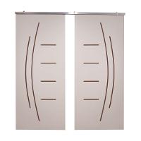 Porta Dupla Branco Prime Frisada Kit Alumínio F08 - Smile - 210x140 - 1