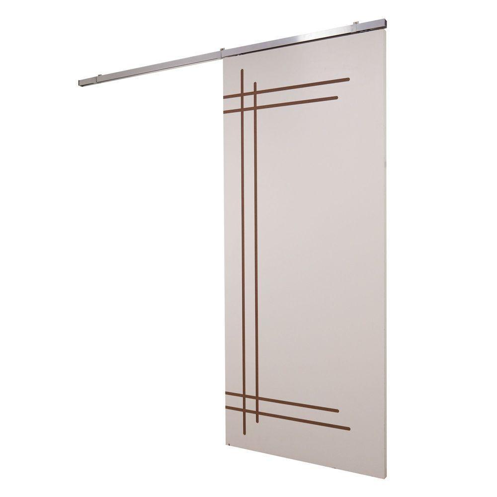 Porta De Correr Branco Prime Frisada Kit Alumínio F05 - 210x80 - 2