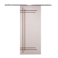 Porta De Correr Branco Prime Frisada Kit Alumínio F05 - 210x100 - 1