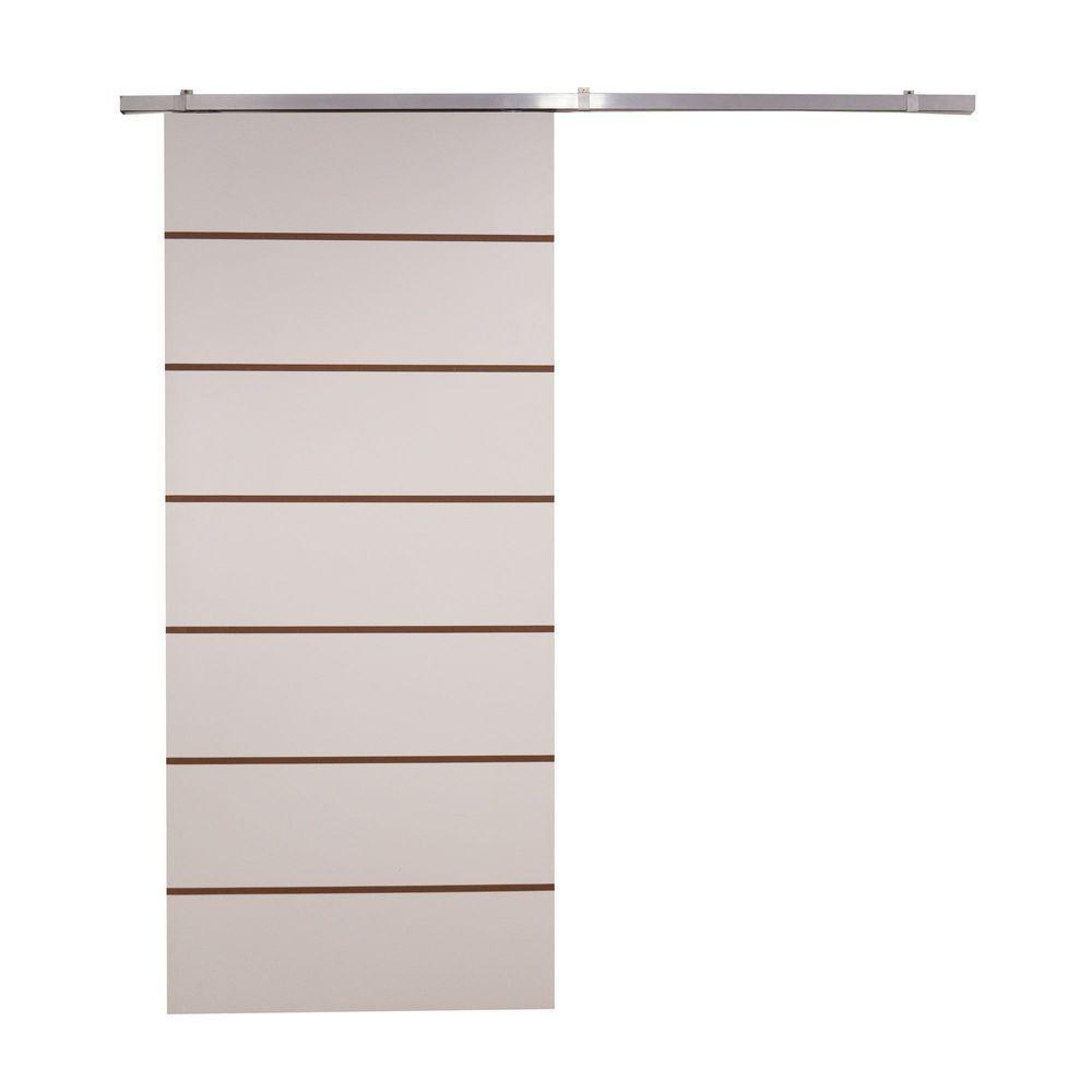 Porta De Correr Branco Prime Frisada Kit Alumínio F09 - 210x100 - 3