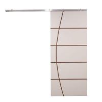 Porta De Correr Branco Prime Frisada Kit Alumínio F01 - 210x90 - 1