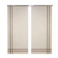 Porta Dupla Branco Prime Frisada Kit Alumínio F06 - 210x180 - 1