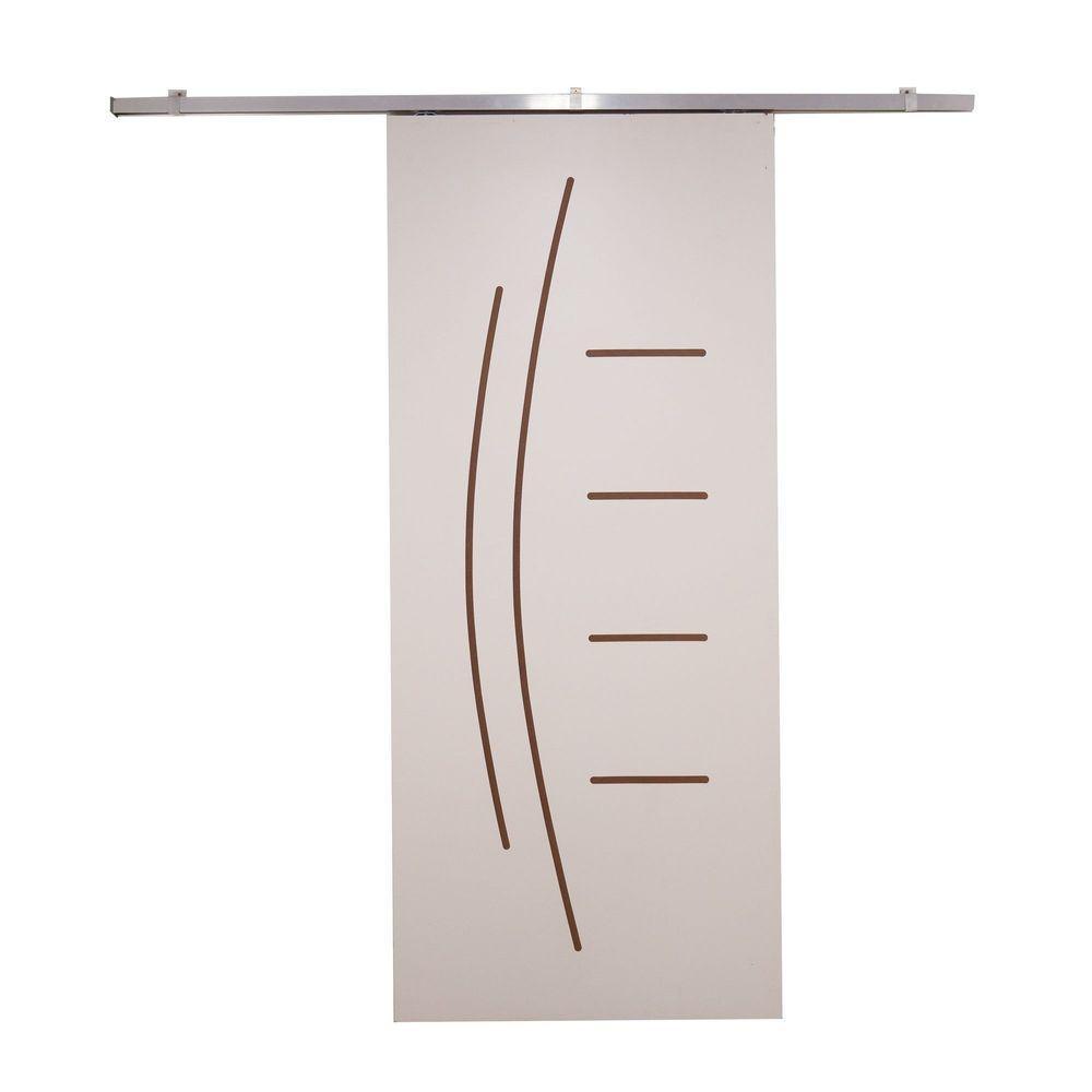 Porta De Correr Branco Prime Frisada Kit Alumínio F08 - Smile - 210x70 - 2